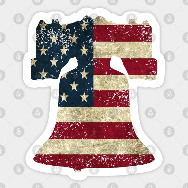 American Flag Liberty Bell Sticker by KayBee Gift Shop